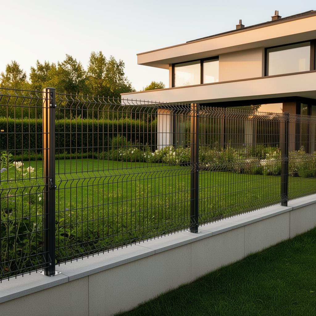 Pose de clôture rigide